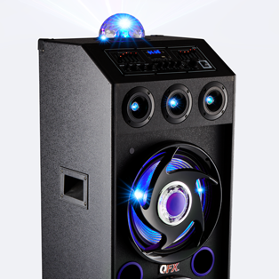 SBX-412207BT DUAL 12” BLUETOOTH CABINET SPEAKER WITH LED PARTY LIGHTS